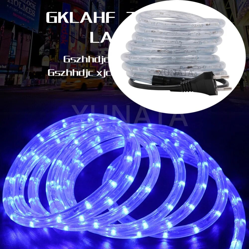 220V LED Strip IP67 Waterproof Neon Sign LED Light Christmas Party Decoration Outdoor Rainbow Tube Rope Light