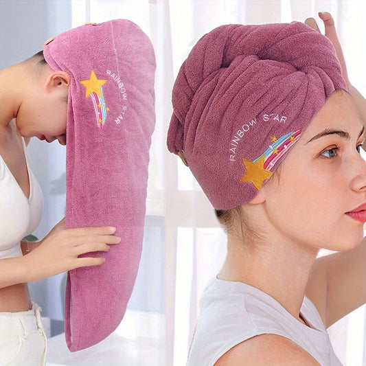 Soft & Durable Microfiber Shower Cap & Towel - Quick Drying Hair Cap for Women