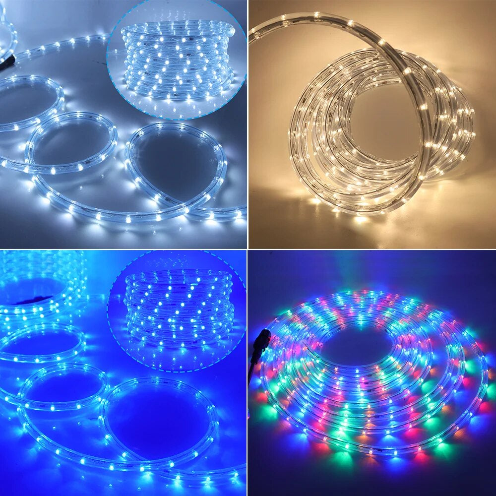 220V LED Strip IP67 Waterproof Neon Sign LED Light Christmas Party Decoration Outdoor Rainbow Tube Rope Light